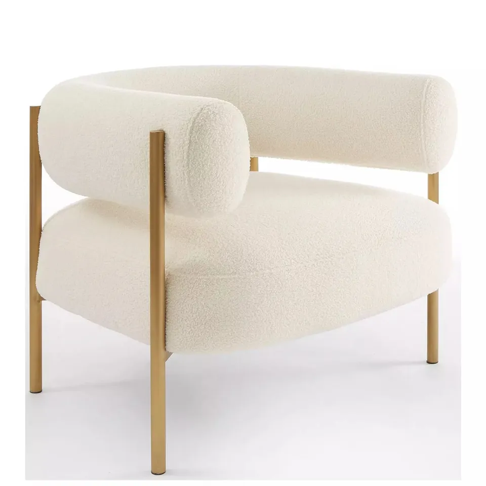 BOXED GRADE 1 ICON BOUCLE ACCENT CHAIR - CREAM (1 BOX)