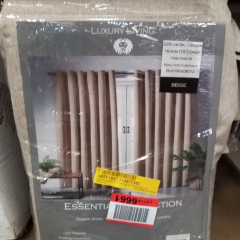BECHARD BLACKOUT LINEN LOOK RING TOP CURTAINS (SET OF 2) 