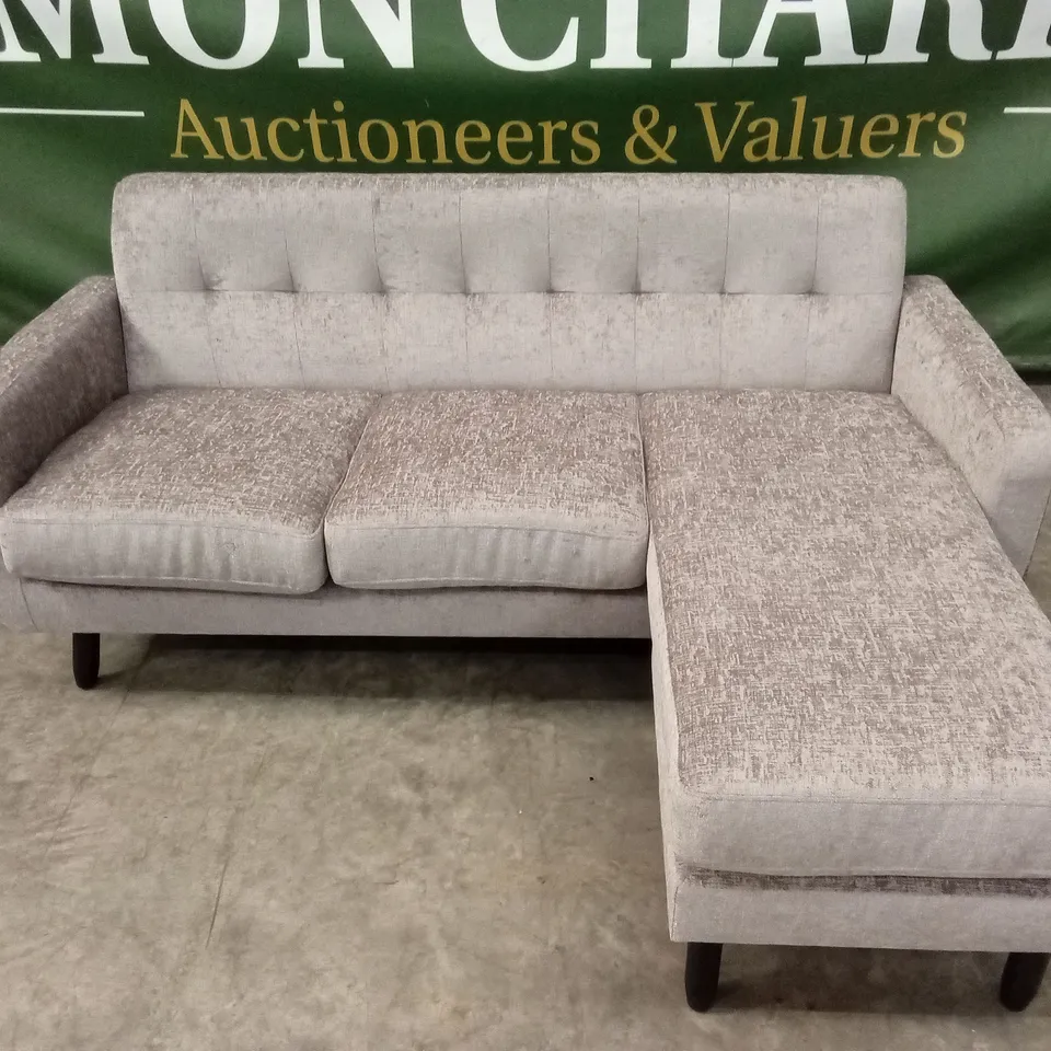 OSLO REVERSIBLE FABRIC CHAISE SOFA - NATURAL RRP £429