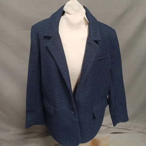 ABERCROMBIE & FITCH TEXTURED BLAZER JACKET IN NAVY SIZE L