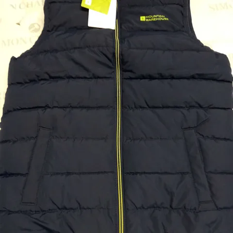MOUNTAIN WAREHOUSE ROCKO KIDS PADDED GILET IN BLUE - 9/10Y