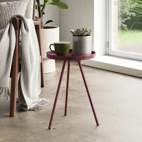 Boxed Kai Side Table - Burgundy