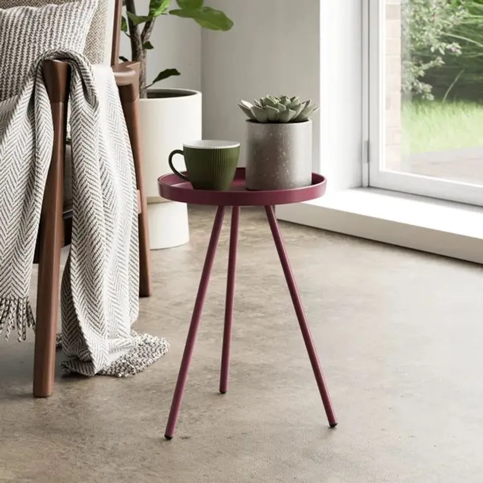 Boxed Kai Side Table - Burgundy