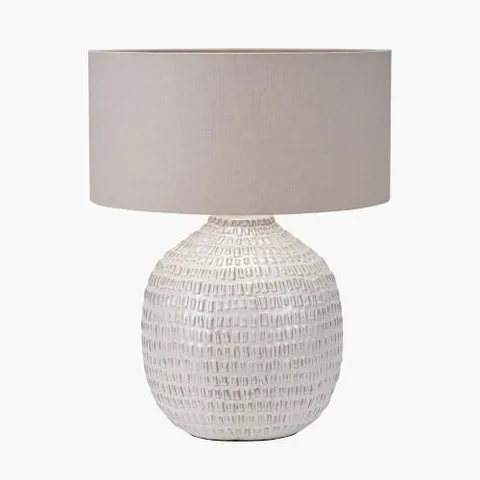 Boxed Pacific Lifestyle Signe Warm White Linear Textured Ceramic Table Lamp - 