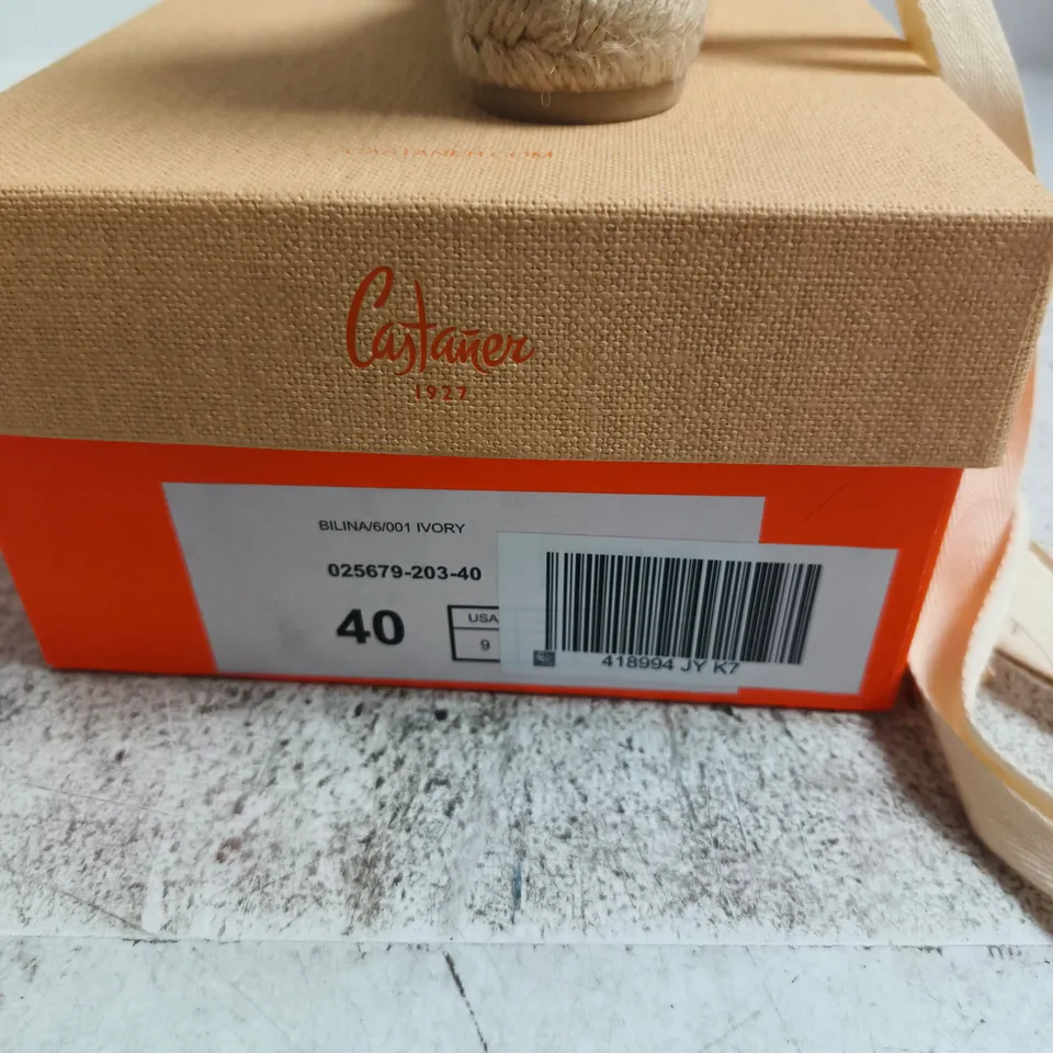CASTANER ESPADRILLE WEDGE SANDALS – IVORY, UK 7 (EU 40)