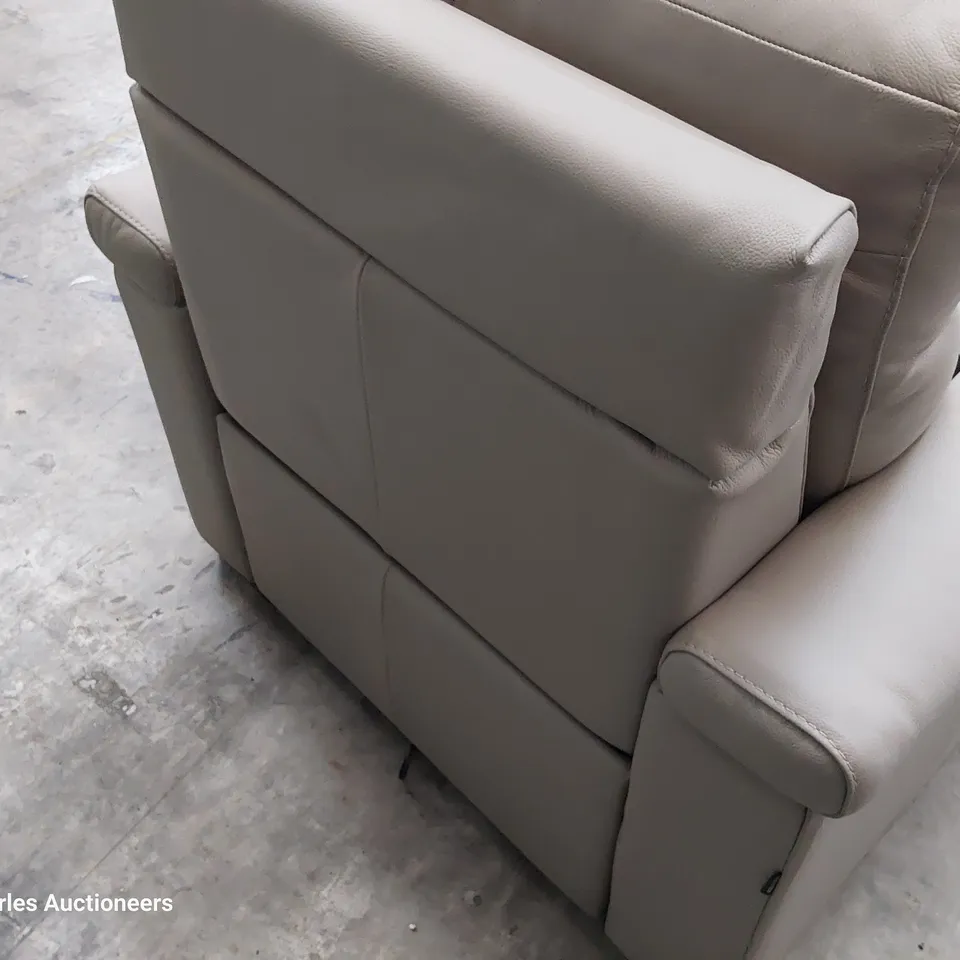 QUALITY ITALIAN DESIGNER ADRIANO POWER RECLINING EASY CHAIR MUSHROOM LEATHER 