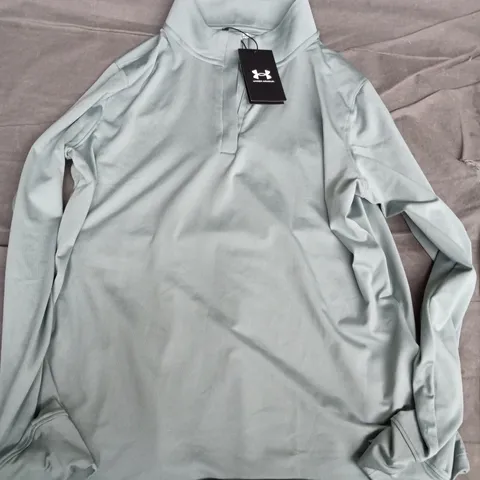 UNDER ARMOUR WOMEN'S PLAYOFF 1/4 ZIP TOP – PALE BLUE, UK L (L/G)