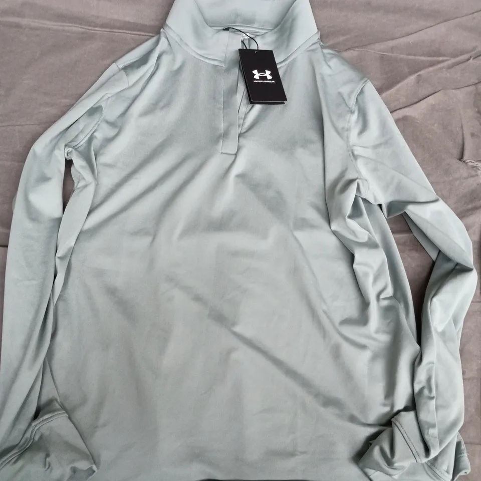 UNDER ARMOUR WOMEN'S PLAYOFF 1/4 ZIP TOP – PALE BLUE, UK L (L/G)