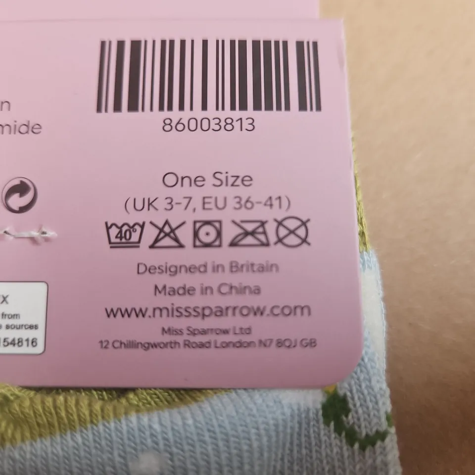 MISS SPARROW LONDON BAMBOO SOCKS – BABY BLUE, ONE SIZE (UK 3-7, EU 36-41)