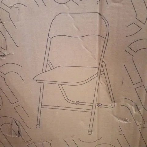 BOXED URBANLIVING ECLIPTO METAL FRAME FOLDING CHAIR 4 PACK - BLACK FRAME + BLACK PVC 