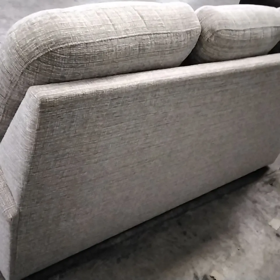 QUALITY BRITISH DESIGNER G PLAN MANUFACTURED HOLMES 3 SEATER SOFA - LOOM SHALE FABRIC 