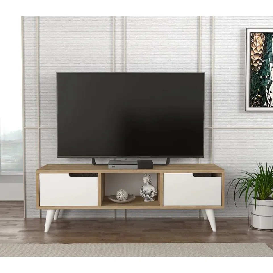 BOXED CAMILLEA TV STAND FOR TVS UP TO 50" - SAPPHIRE WHITE (1 BOX)