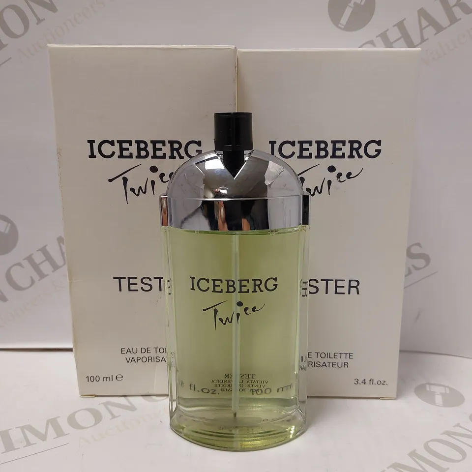 LOT OF APPROX 8 X 100ML ICEBERG TWICE EAU DE TOILETTE TESTERS 