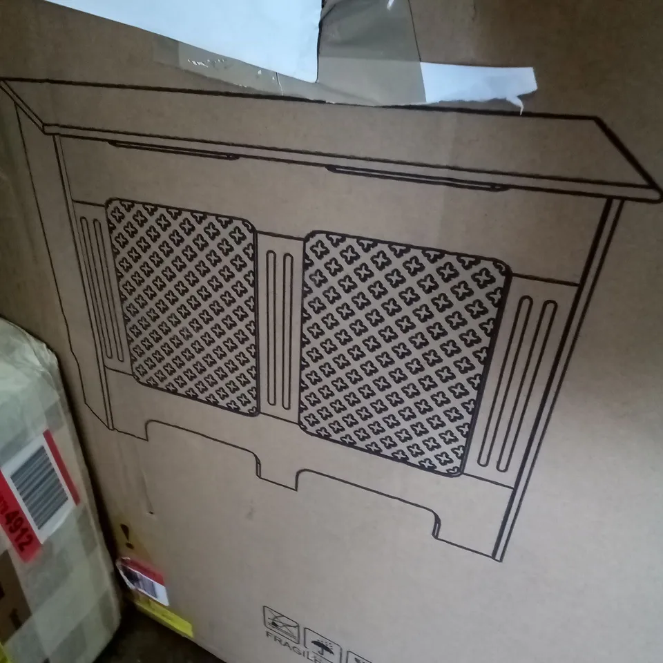 BOXED LONACONING SMALL RADIATOR COVER 111 X 19 X 82CM GREY