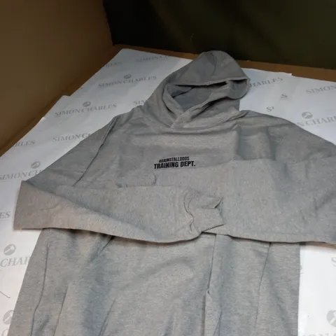 AGAINST ALL ODDS GREY TRAINING HOODIE SIZE S 