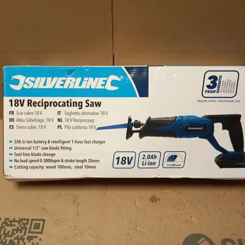SILVERLINE 18V RECIPROCATING SAW – CORDLESS, BOXED