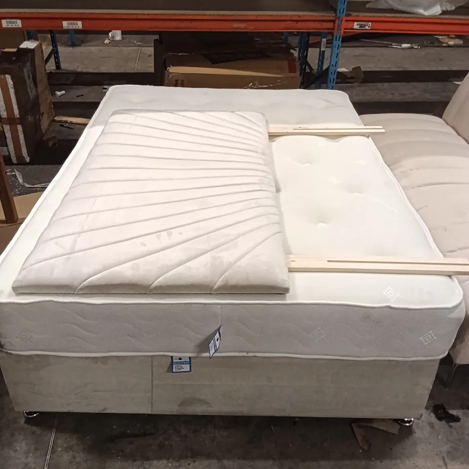 BED WITH HEADBOARD - WHITE - 190 X 140 CM