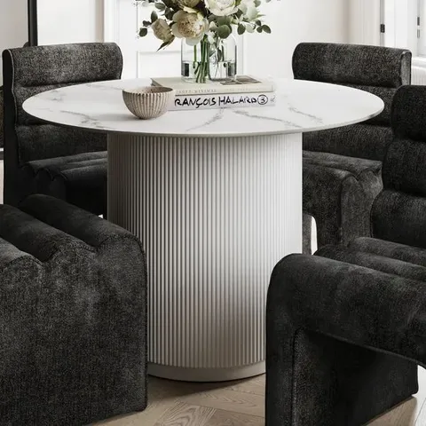 BOXED LPD FUJI STONE DINING TABLE (2 BOXES)
