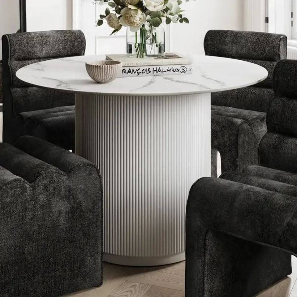 BOXED LPD FUJI STONE DINING TABLE (2 BOXES)