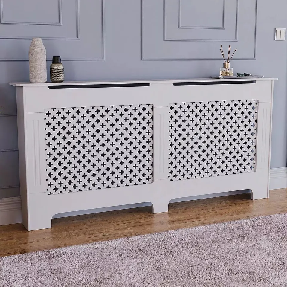 BOXED VIDA OXFORD RADIATOR COVER, EXTRA LARGE - WHITE (1 BOX)