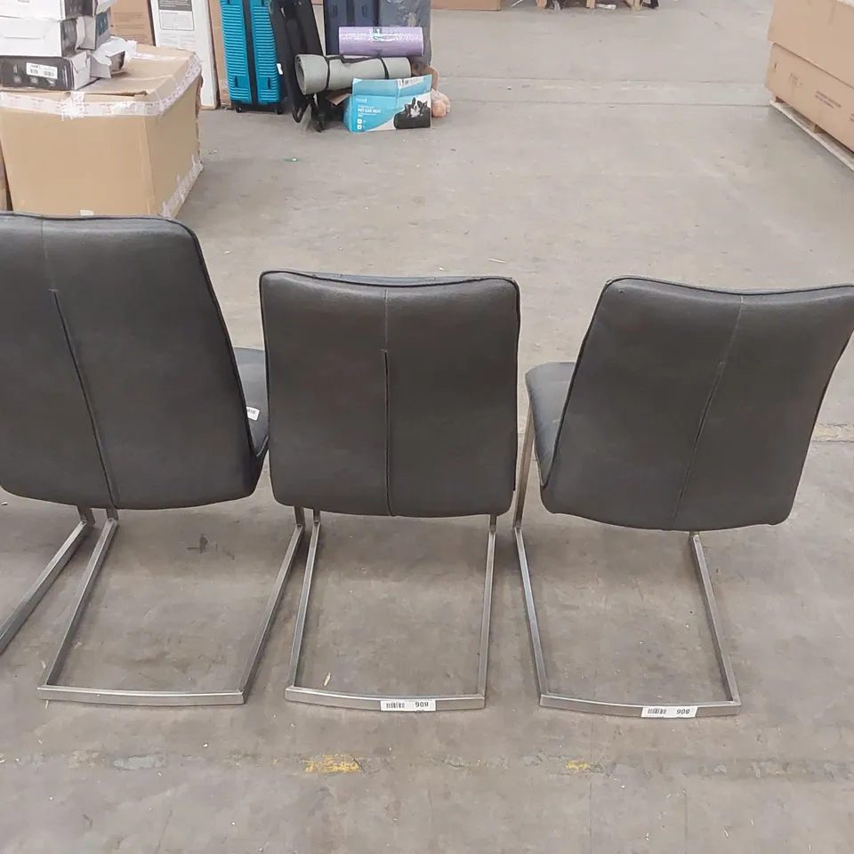 SET OF 6x DESIGNER FAUX LEATHER DINING CHAIRS 