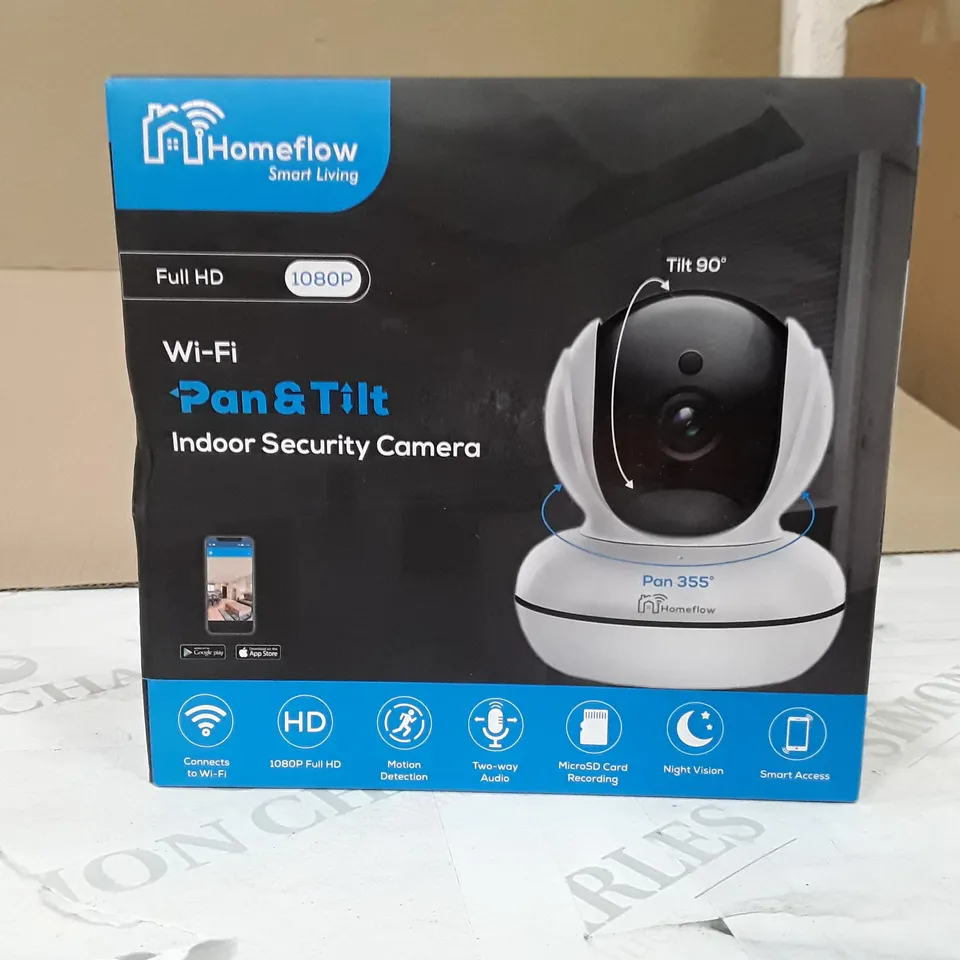 BOXED HOMEFLOW PAN & TILT INDOOR SECURITY CAMERA