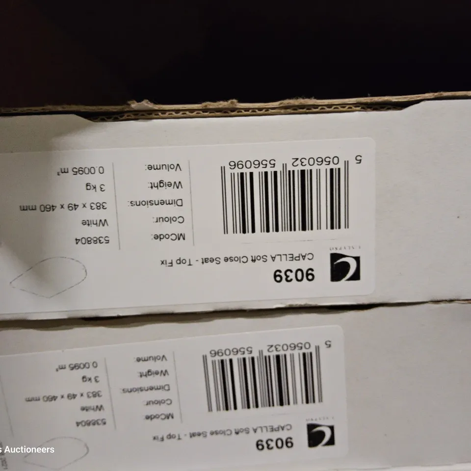 PALLET TO CONTAIN APPROXIMATELY 168 BOXED CAPELLA SOFT CLOSE TOILET SEATS TOP FIX WHITE