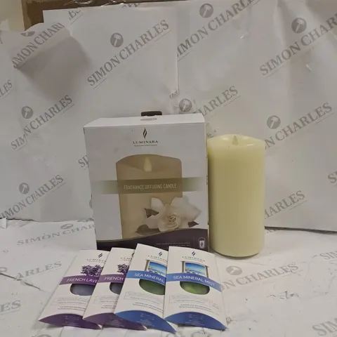 BOXED LUMINARA FRAGRANCE DIFFUSING PILLAR CANDLE