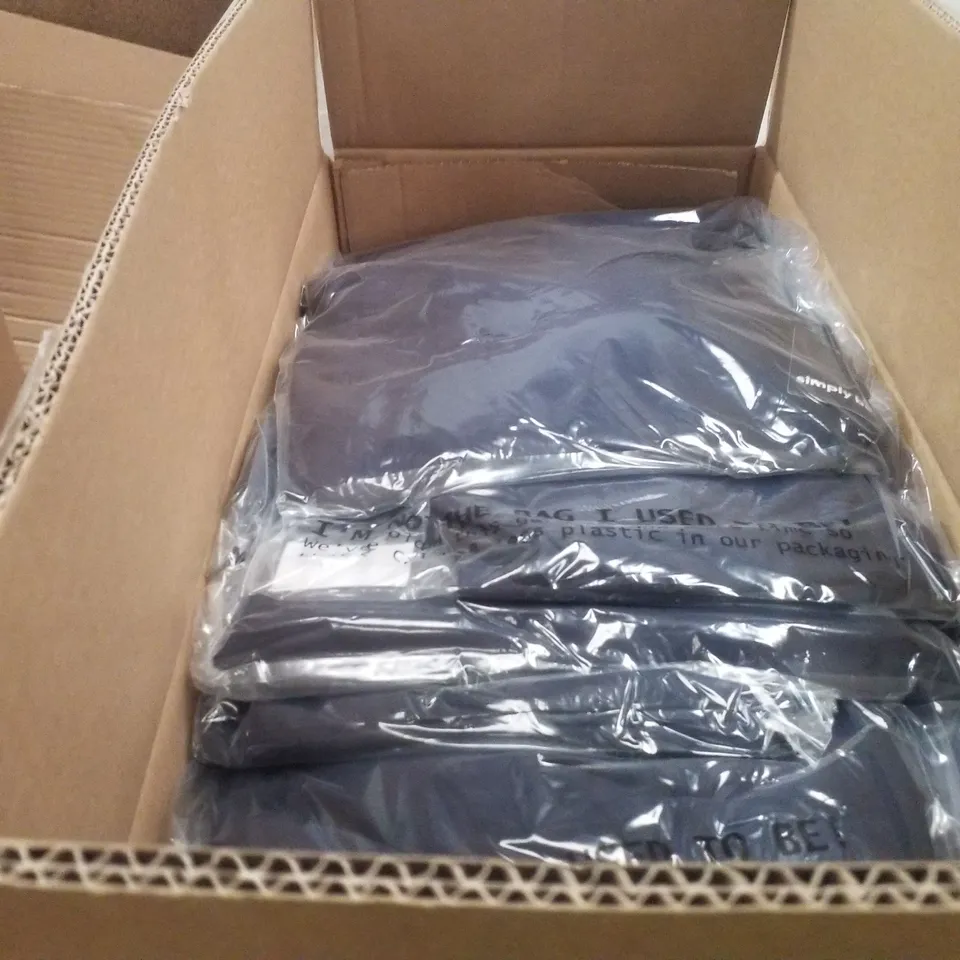 BOX CONTAINING APPROXIMATELY 25X BRAND NEW SIMPLY BE ACTIVE VESTS - COLOUR NAVY - SIZE 22