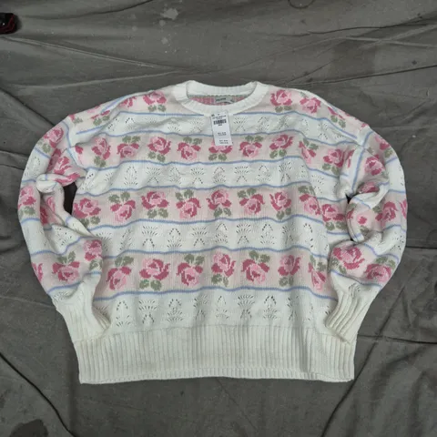 HOLLISTER FLORAL KNIT SWEATER β UK SMALL