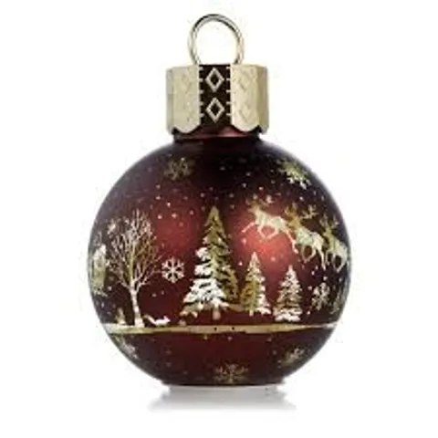 HOME STORIES 20CM PRE-LIT ROTATING CHRISTMAS SCENE BAUBLE