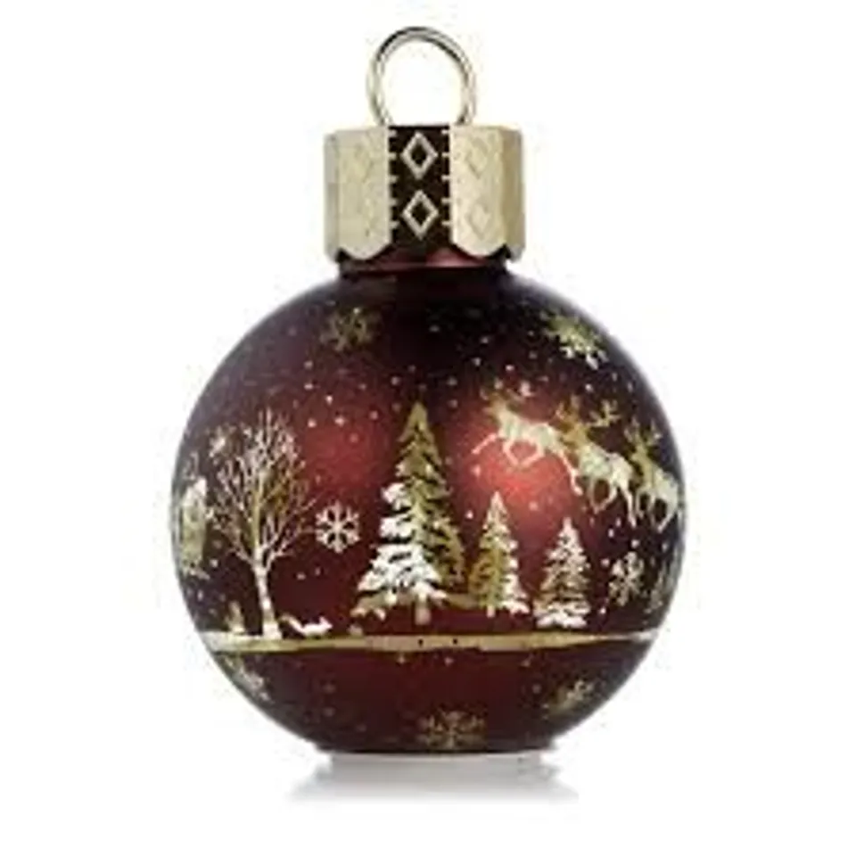 HOME STORIES 20CM PRE-LIT ROTATING CHRISTMAS SCENE BAUBLE