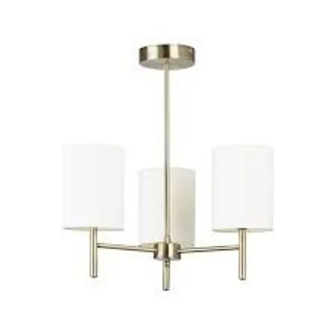 BOXED ENDON 3 LIGHT CEILING FITTING IN ANTIQUE BRASS