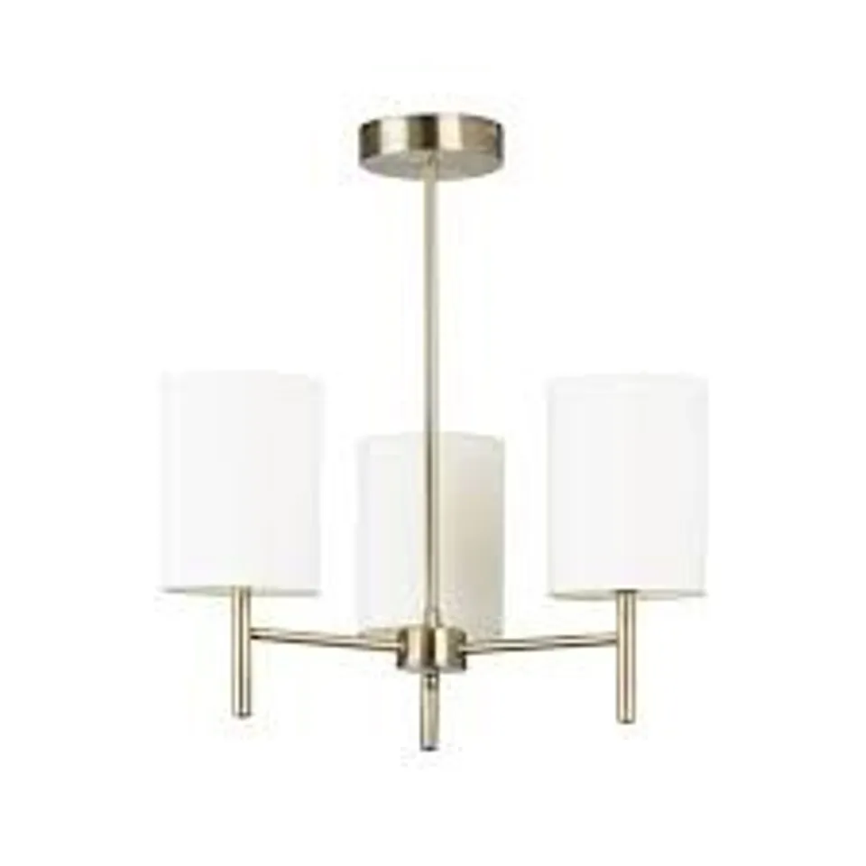 BOXED ENDON 3 LIGHT CEILING FITTING IN ANTIQUE BRASS