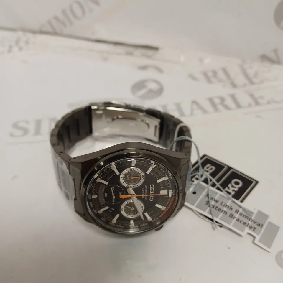 SEIKO CORE CHRONOGRAPH QUARTZ BLACK DIAL MEN'S WATCH