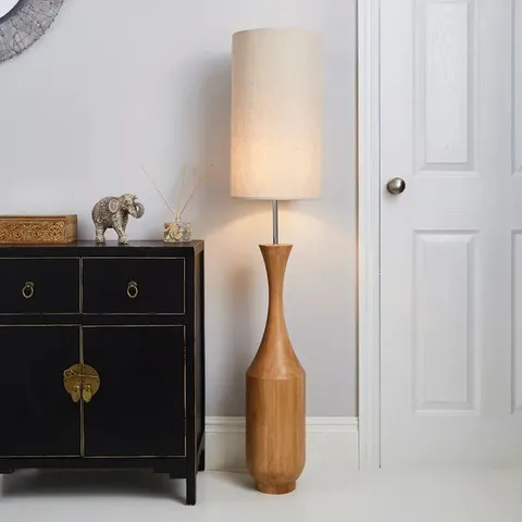 BOXED SALA MANGO WOOD FLOOR LAMP