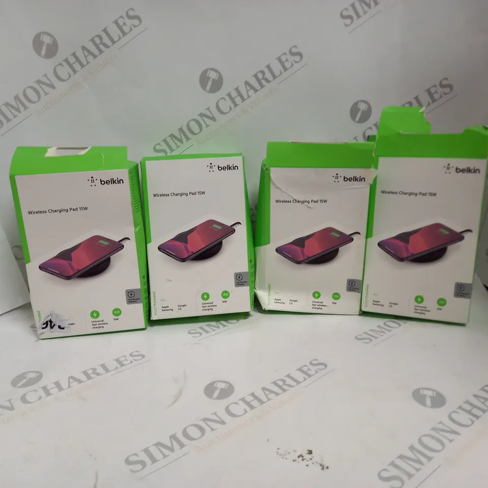 4 BOXED BELKIN WIRELESS CHARGING PAD 15W 