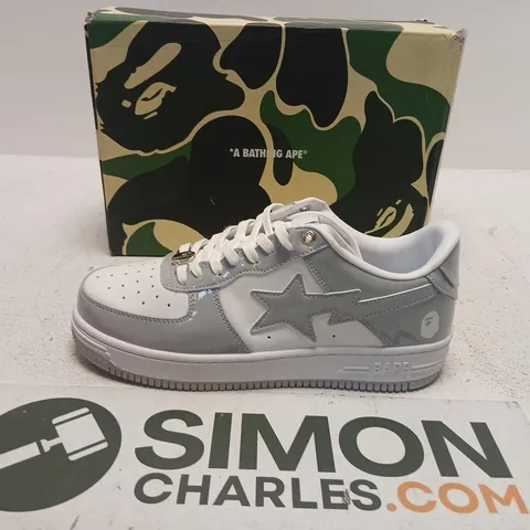 A BATHING APE STA SNEAKERS – GREY/WHITE (UK 9, US 9.5)