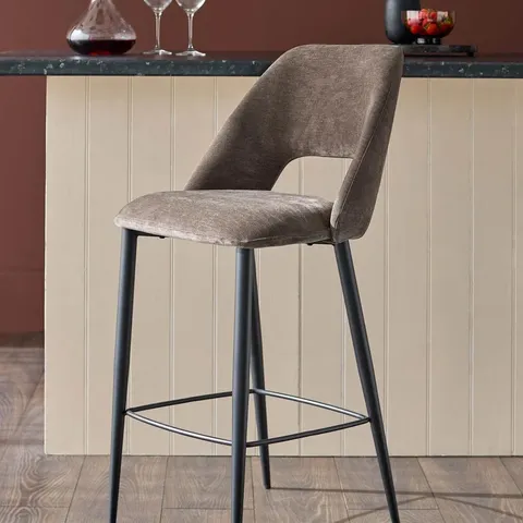 BOXED DANETTI LOTTIE MOCHA FABRIC BAR STOOL