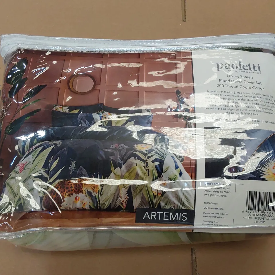 BAGGED ARTEMIS LUXURY SATIN FLORAL DUVET COVER SET WITH PILLOWCASES - SUPERKING (1 ITEM)