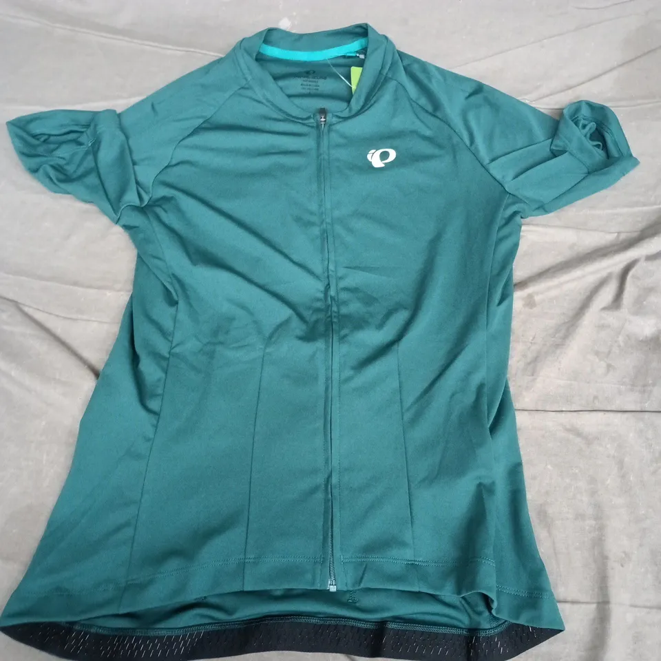 PEARL IZUMI WOMEN'S CYCLING JERSEY – TEAL (DARK SPRUCE), FRONT ZIP, SIZE 14(L)