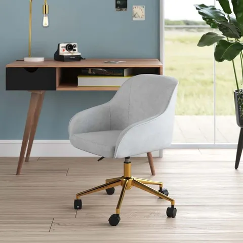 BOXED JACE VELVET DESK CHAIR
