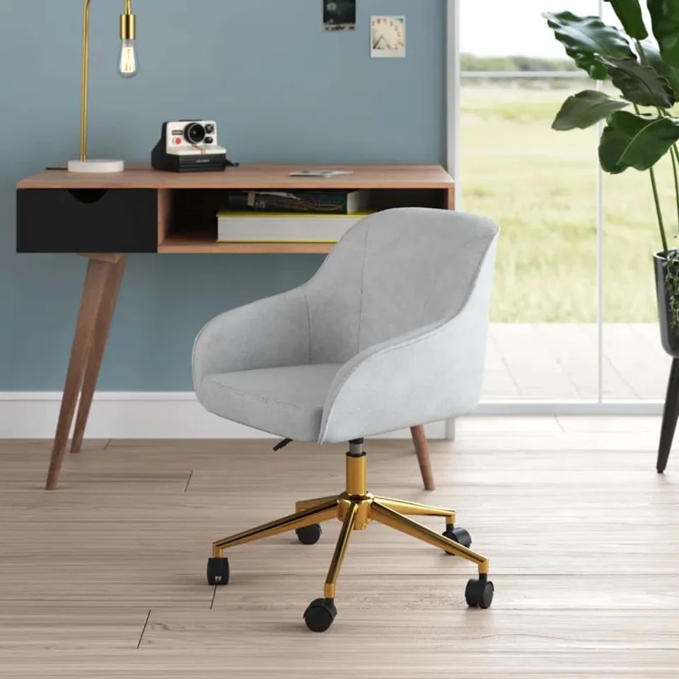 BOXED JACE VELVET DESK CHAIR
