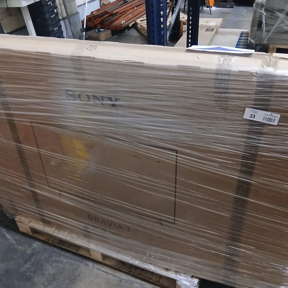 PALLET OF FIVE ASSORTED WAREHOUSE DAMAGED TV'S TO INCLUDE;