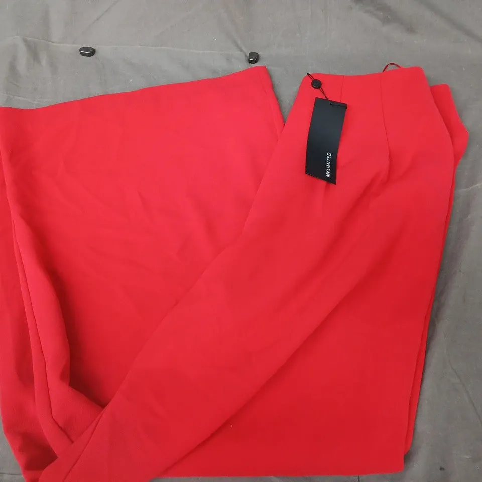 MV LIMITED RED SUPER WIDE DARTED TROUSERS IN RED - UK 14R