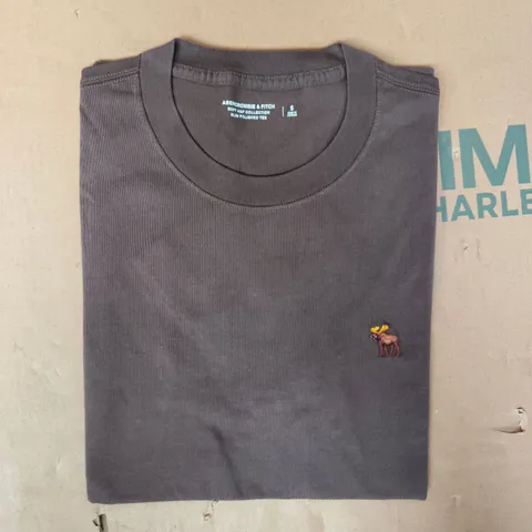 ABERCROMBIE & FITCH SLIM POLISHED SHORT SLEEVE T-SHIRT IN BROWN SIZE SMALL