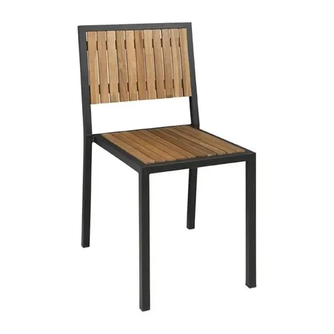 BOLERO STEEL & ACACIA SIDE CHAIRS (2 PACK)