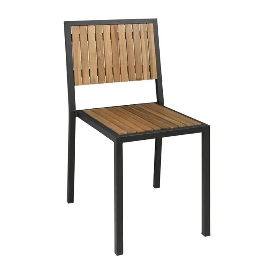 BOLERO STEEL & ACACIA SIDE CHAIRS (2 PACK)
