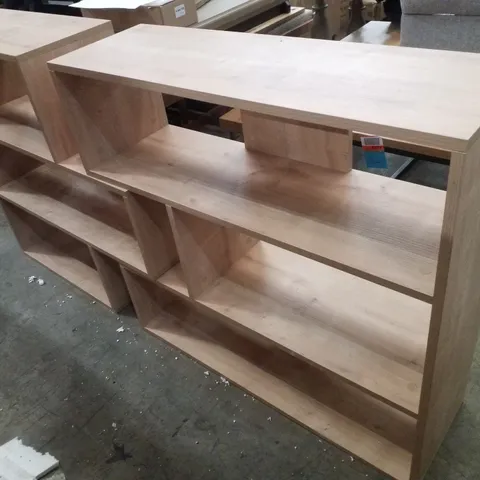 WOODEN STORAGE BOOKCASE 2-PIECE SEPARABLE BOOKSHELF 