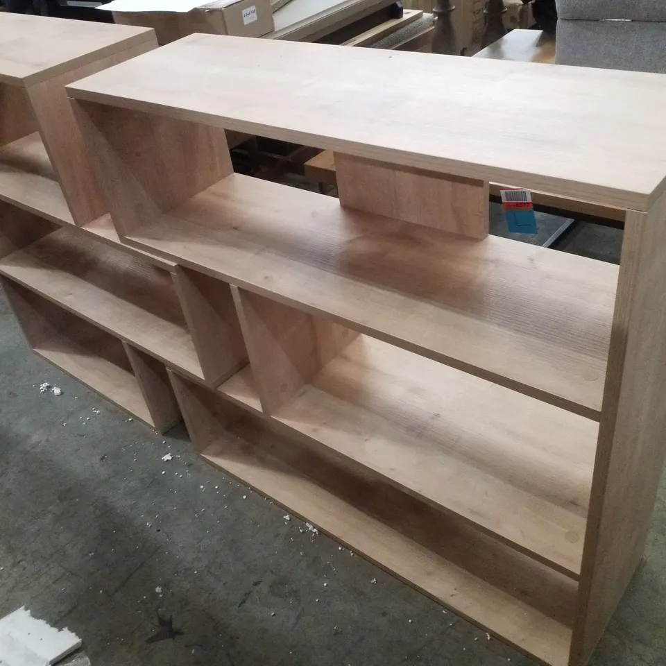 WOODEN STORAGE BOOKCASE 2-PIECE SEPARABLE BOOKSHELF 